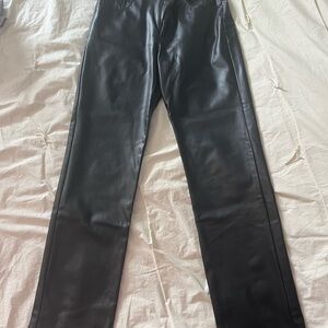 Zara Black Faux Leather Pants